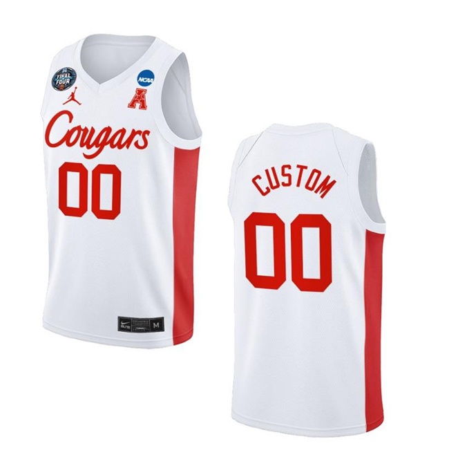 Men's Houston Cougars Active Player Custom White Final Four Classic Stitched Jersey